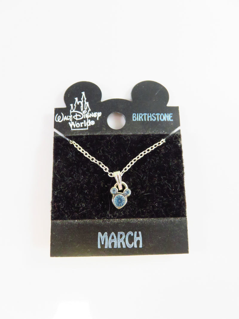 Walt Disney World March Birthstone Mickey Mouse Necklace on Card