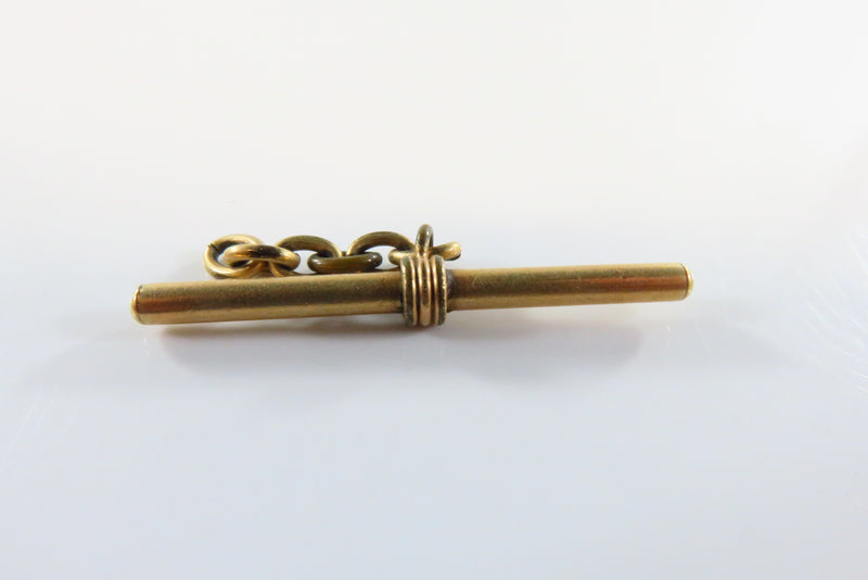 Antique Gold Tone 32.34mm T-Bar for Pocket Watch Chain