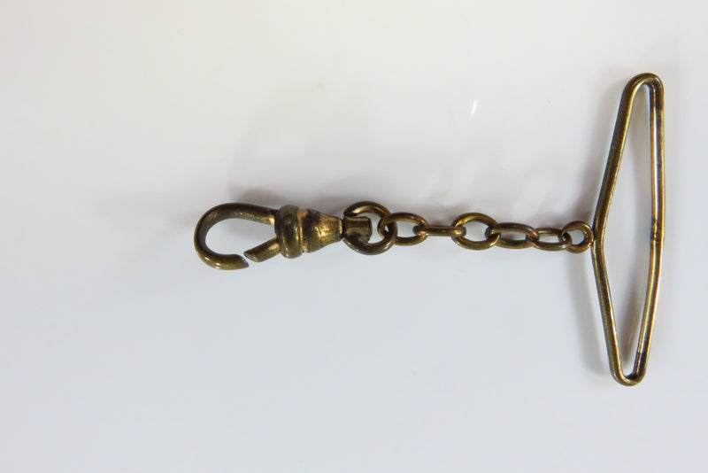 Antique Gold Filled Pocket Watch Chain Ribbon Replacement Bow Clip & Bar