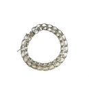 c1960's Lang Sterling Double Row Starter Charm Bracelet Rhodium No Polish — Jewelry & Watches:Fine Jewelry:Fine Bracelets:Pre