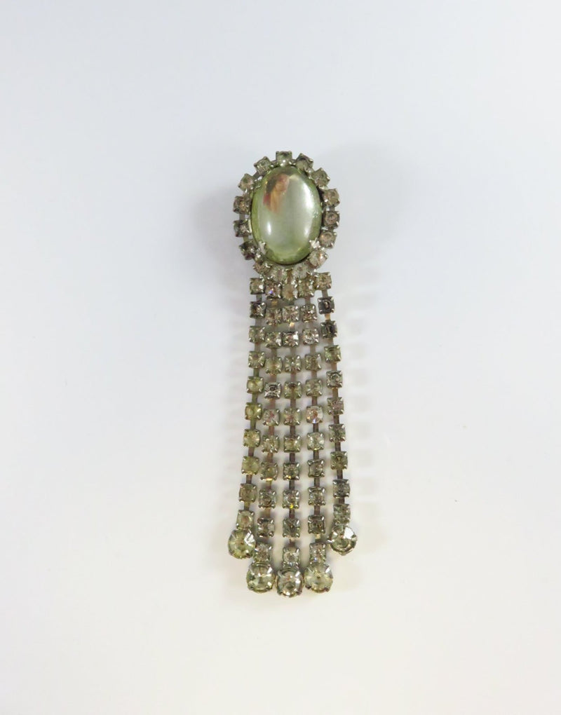 Vintage Kandell & Marcus N.Y. Jelly Belly Chandelier Tassel Rhinestone Pin Brooch