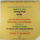London Phase 4 Release Sampler Fall 77 London Records Promotional Terre Haute SPX1005 Vinyl Record Album