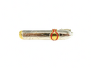 Vintage Cigar Shoppe Cigar Shaped Tie Bar Silver Gold Tone Metal 1 7/8" — Gold, Silver — front view