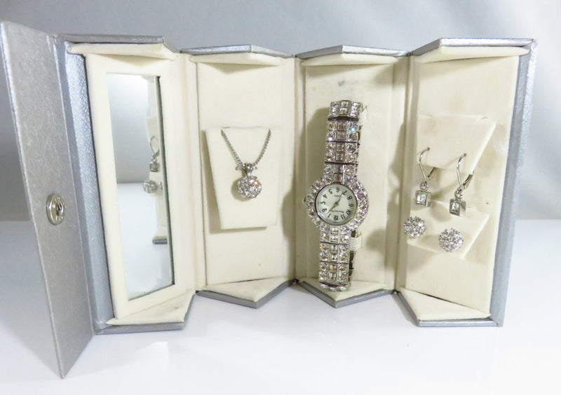 Main Line Time Sparkling Rhinestone Watch, Necklace and Earring Set