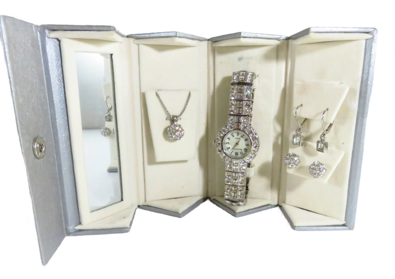 Main Line Time Sparkling Rhinestone Watch, Necklace and Earring Set