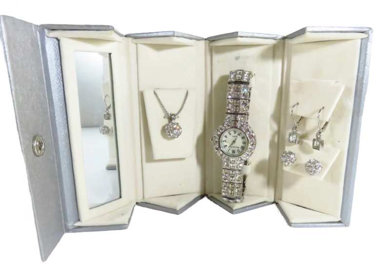 Main Line Time Sparkling Rhinestone Watch, Necklace and Earring Set — Jewelry & Watches:Watches, Parts & Accessories:Wristwat