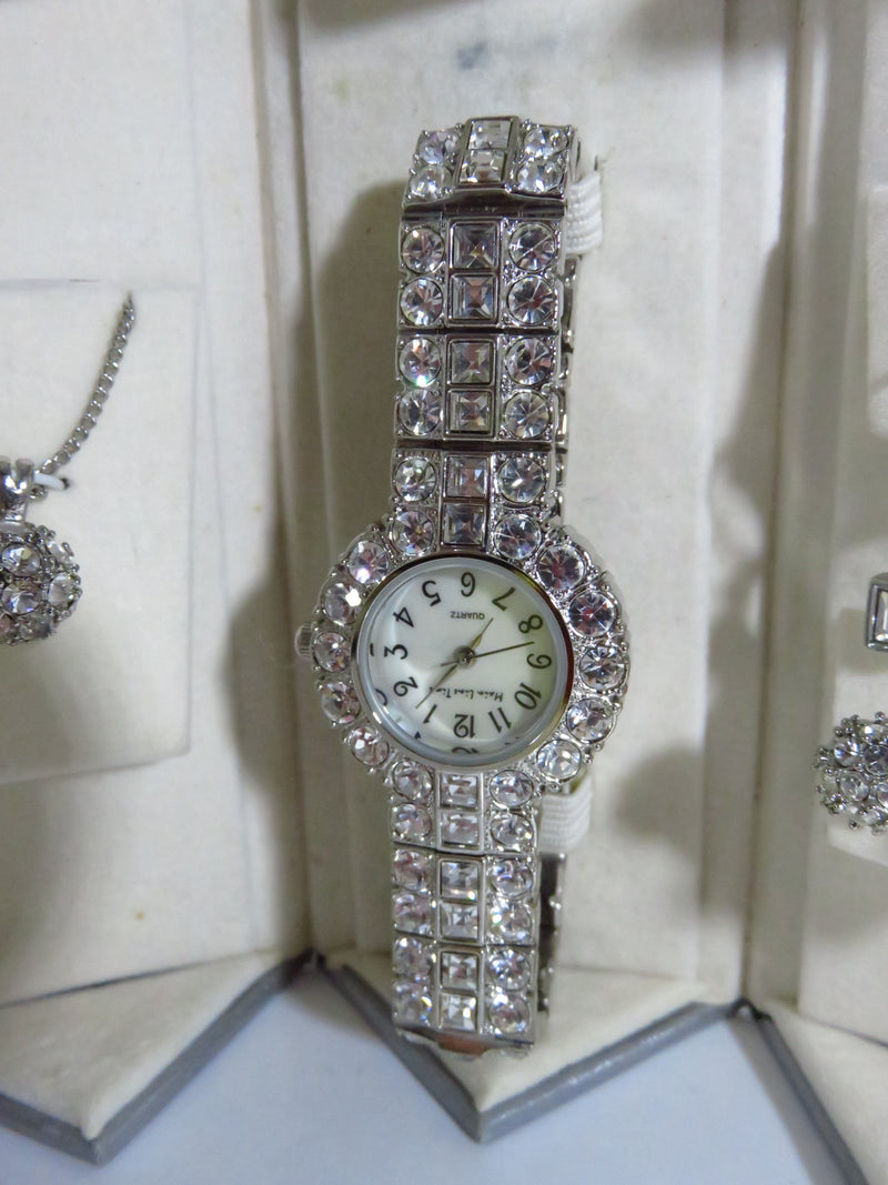 Main Line Time Sparkling Rhinestone Watch, Necklace and Earring Set