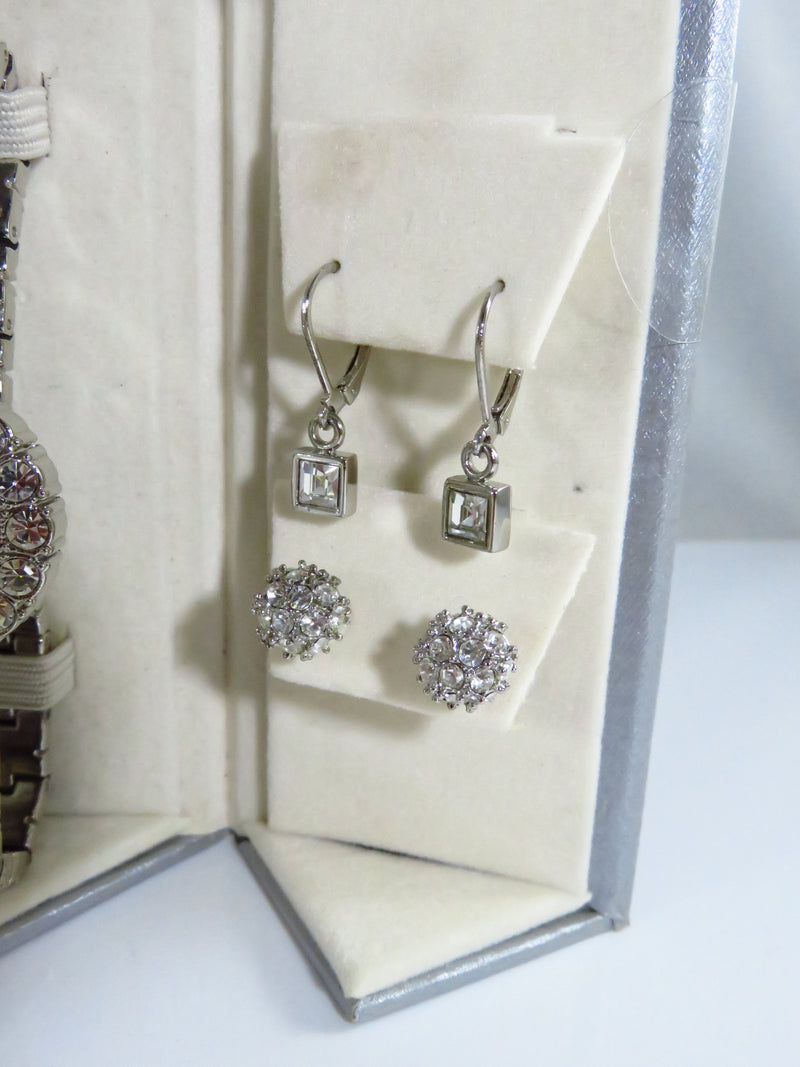 Main Line Time Sparkling Rhinestone Watch, Necklace and Earring Set