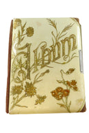 Victorian Celluloid Cabinet Card CDV Photo Album for Restoration 9x6.75" — front view