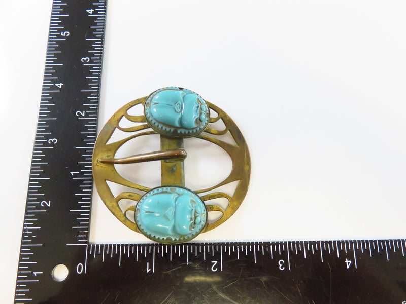 Unusual Egyptian Revival Scarab Buckle Art Deco Era Made by Colonial