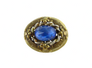 Vintage Czech Style Faceted Cobalt Blue Glass Brooch Pin For Resto — Jewelry & Watches:Vintage & Antique Jewelry:Costume:Vict