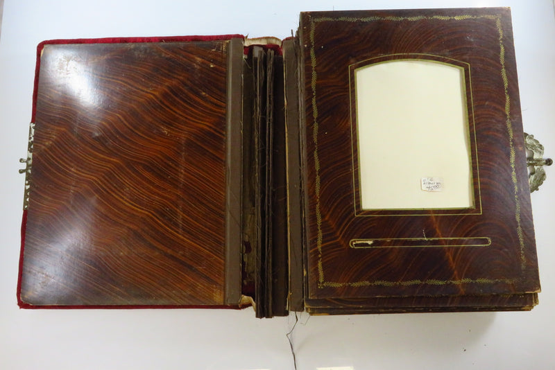 Victorian Cloth Covered Mirrored Cabinet Card Photo Album 11"x9" For Restoration