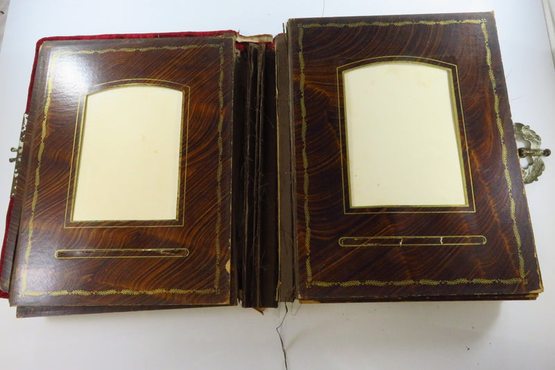 Victorian Cloth Covered Mirrored Cabinet Card Photo Album 11"x9" For Restoration