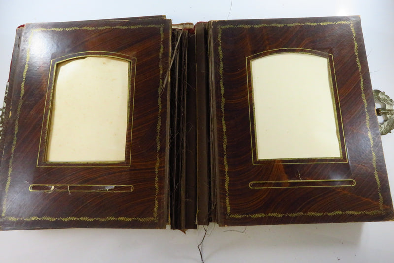 Victorian Cloth Covered Mirrored Cabinet Card Photo Album 11"x9" For Restoration