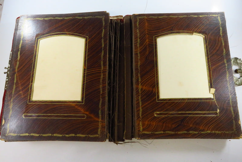 Victorian Cloth Covered Mirrored Cabinet Card Photo Album 11"x9" For Restoration