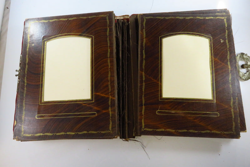 Victorian Cloth Covered Mirrored Cabinet Card Photo Album 11"x9" For Restoration