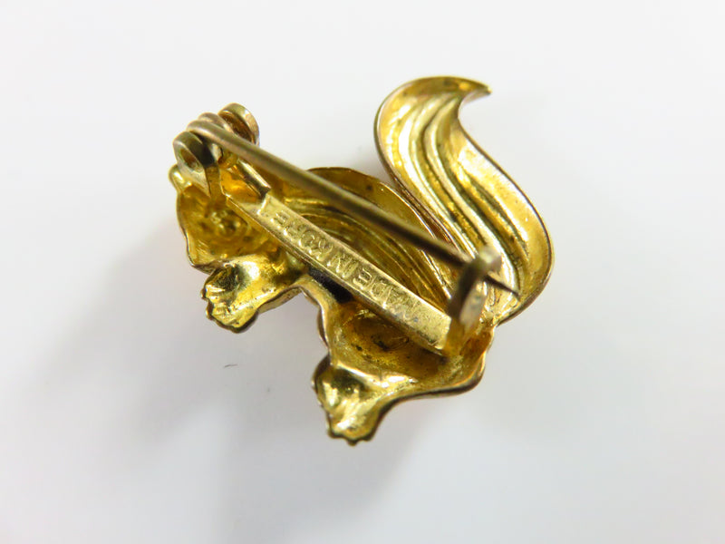 Enameled Squirrel Scatter Pin Brooch 3/4" c1970 Made in Korea