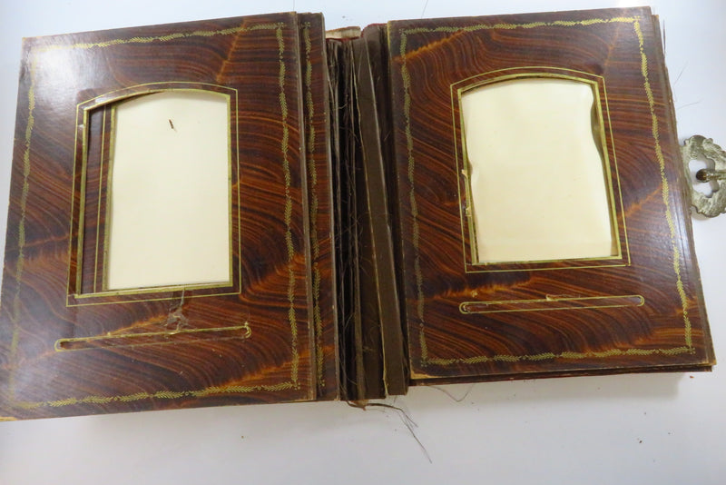 Victorian Cloth Covered Mirrored Cabinet Card Photo Album 11"x9" For Restoration