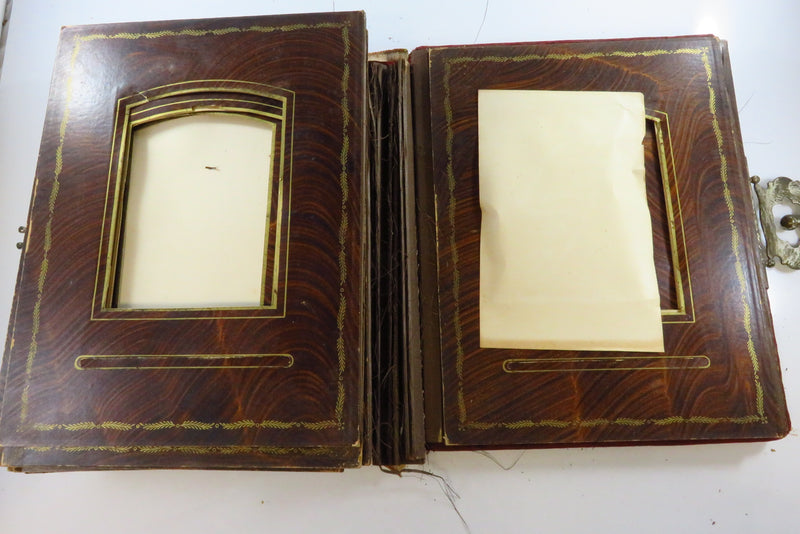 Victorian Cloth Covered Mirrored Cabinet Card Photo Album 11"x9" For Restoration