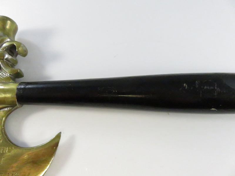 Vintage Ladies of the Pocahontas Ceremonial Tomahawk Gavel – Brass & Wood – 1959 Presentation Piece