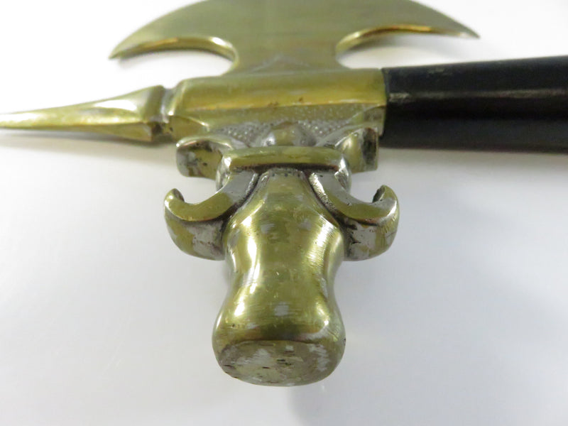 Vintage Ladies of the Pocahontas Ceremonial Tomahawk Gavel – Brass & Wood – 1959 Presentation Piece