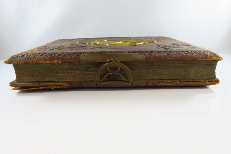 Victorian Leather Bound Cabinet Card CDV Photo Album 10 7/8"x8 1/2" For Restorat