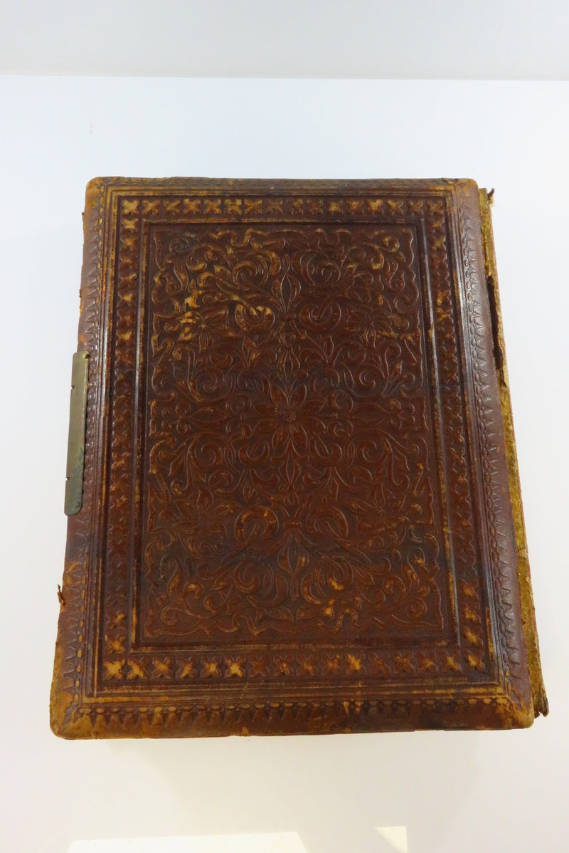 Victorian Leather Bound Cabinet Card CDV Photo Album 10 7/8"x8 1/2" For Restorat