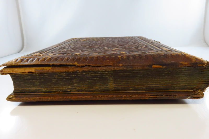 Victorian Leather Bound Cabinet Card CDV Photo Album 10 7/8"x8 1/2" For Restorat