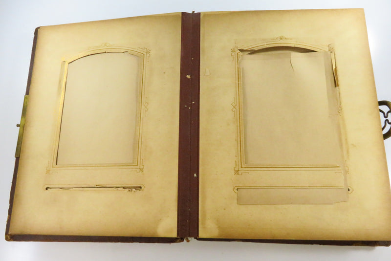 Victorian Leather Bound Cabinet Card CDV Photo Album 10 7/8"x8 1/2" For Restorat