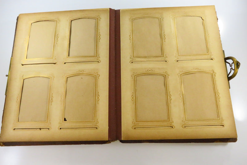 Victorian Leather Bound Cabinet Card CDV Photo Album 10 7/8"x8 1/2" For Restorat