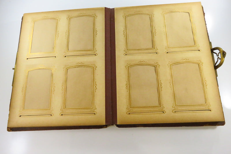 Victorian Leather Bound Cabinet Card CDV Photo Album 10 7/8"x8 1/2" For Restorat