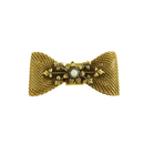 Vintage Gilded Bow Brooch Pin Mesh Brooch Floral Design 1 1/2" x 3/4" — Jewelry & Watches:Vintage & Antique Jewelry:Costume:V