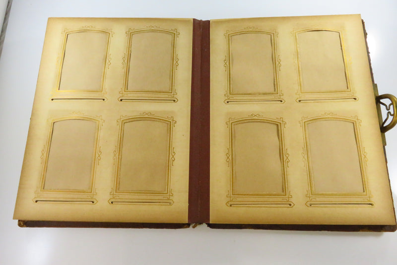 Victorian Leather Bound Cabinet Card CDV Photo Album 10 7/8"x8 1/2" For Restorat