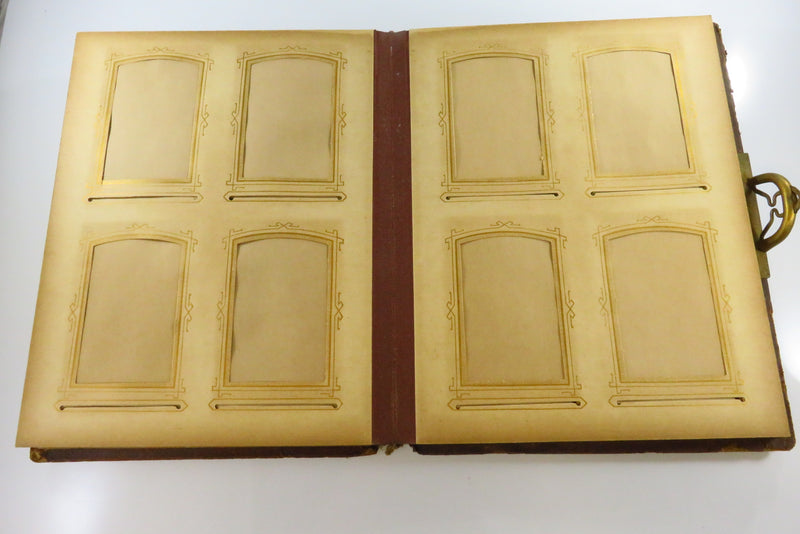 Victorian Leather Bound Cabinet Card CDV Photo Album 10 7/8"x8 1/2" For Restorat