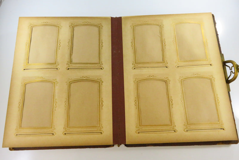 Victorian Leather Bound Cabinet Card CDV Photo Album 10 7/8"x8 1/2" For Restorat