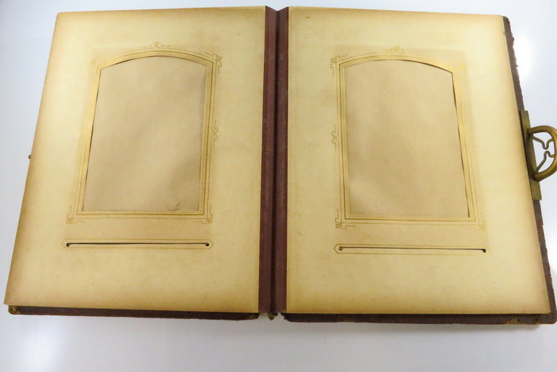 Victorian Leather Bound Cabinet Card CDV Photo Album 10 7/8"x8 1/2" For Restorat