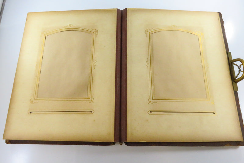 Victorian Leather Bound Cabinet Card CDV Photo Album 10 7/8"x8 1/2" For Restorat