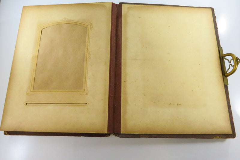 Victorian Leather Bound Cabinet Card CDV Photo Album 10 7/8"x8 1/2" For Restorat