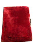 Victorian Red Velvet Bound Cabinet Card Photo Album 12"x9 1/2" For Restoration — front view