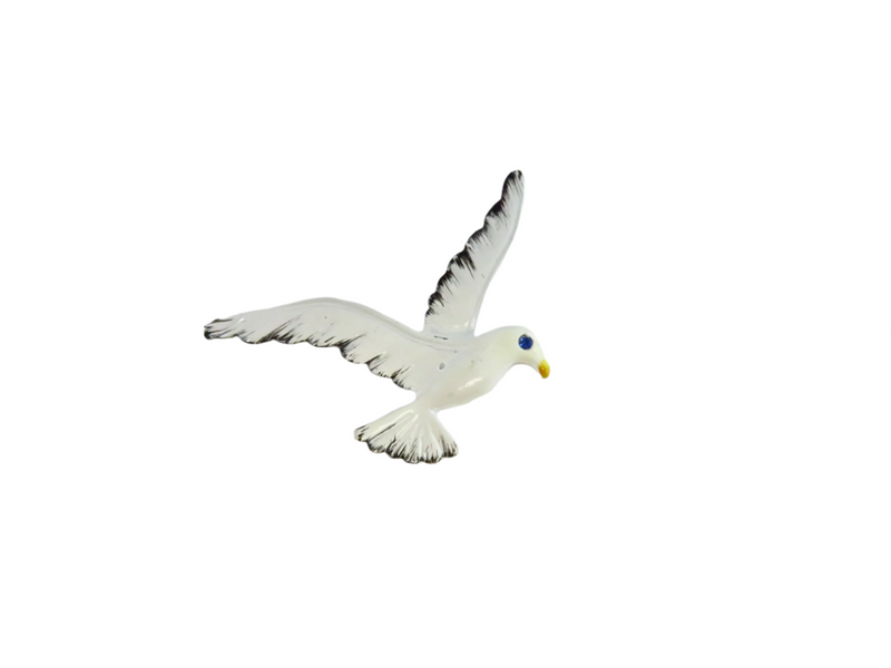 White & Black Seagull Brooch Pin Beach Wear Blue Rhinestone Eye by Gerry's — Jewelry & Watches:Vintage & Antique Jewelry:Cost