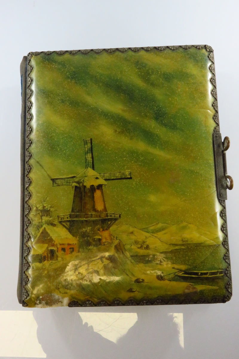 Victorian Celluloid Cabinet Card CDV Photo Album for Restoration 10 3/4x8 3/4"