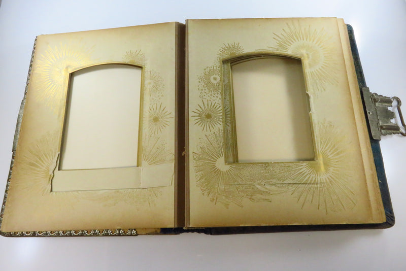 Victorian Celluloid Cabinet Card CDV Photo Album for Restoration 10 3/4x8 3/4"