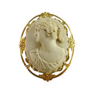 Cellulite Cameo Left Facing Brooch Art Nouveau Style Sam Martino Gold Filled — Jewelry & Watches:Vintage & Antique Jewelry:Co