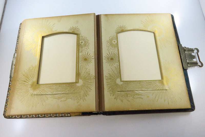 Victorian Celluloid Cabinet Card CDV Photo Album for Restoration 10 3/4x8 3/4"