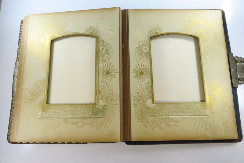 Victorian Celluloid Cabinet Card CDV Photo Album for Restoration 10 3/4x8 3/4"