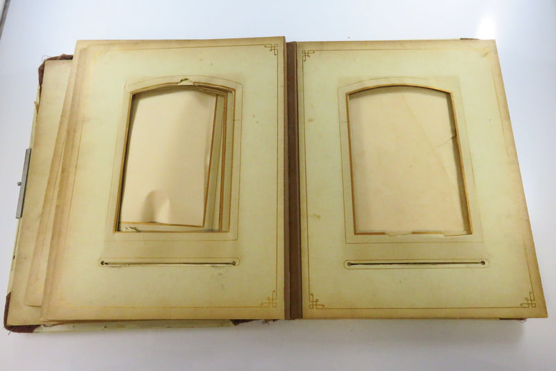Dilapidated Celluloid Cabinet Card CDV Photo Album for Restoration 11x8 1/4"
