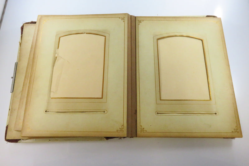 Dilapidated Celluloid Cabinet Card CDV Photo Album for Restoration 11x8 1/4"