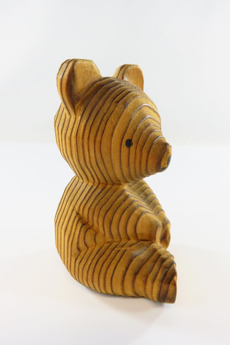 Carved Takahashi Wood Bear Cub Figurine Vintage Ainu Product Japan 2 7/8"