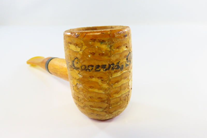 Vintage Sweet Corn Cob Pipe 3 1/2" Buescher's Pipes Luray Caverns VA