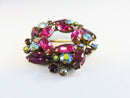 Weiss Purple Pink Glass and Aurora Borealis Wreath Brooch 2" x 2" product image for Just Stuff I Sell, clear front view, neutral background, original listing photo, optimized descriptive alt text, centered composition variant 3